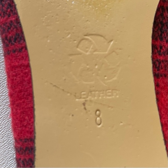 J Jill Flats Buffalo Plaid Loafer Chic Preppy Casual Holiday Red Black 8 - Picture 11 of 12